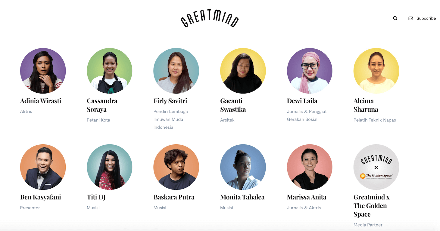 Adinia Wirasti hingga Baskara ‘Hindia’ turut menjadi kontributor di Greatmind bersama puluhan figur lainnya